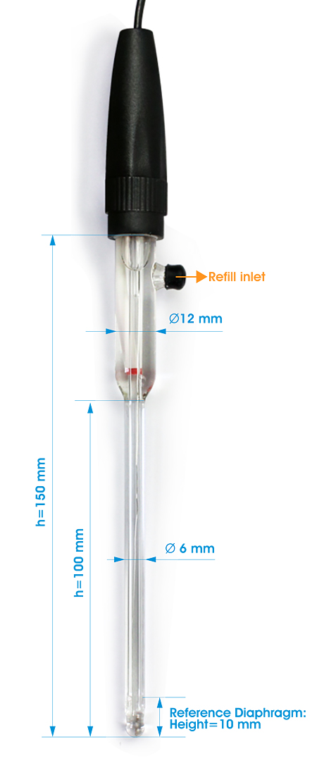 CA203 Semi-micro pH sensor designed for test tube