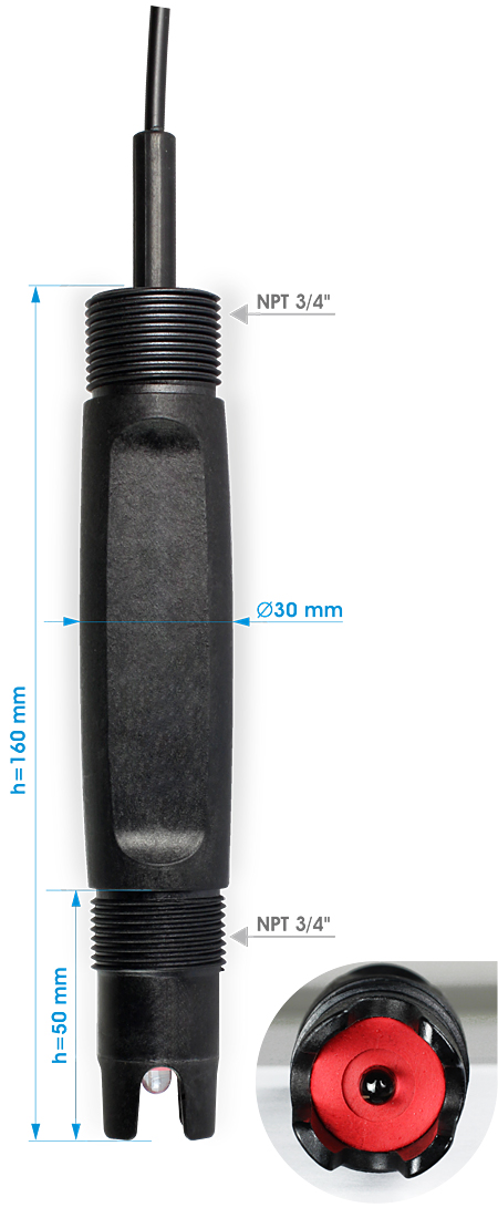 CA768 pH sensor-for high pressure pipeline: Positive pressure < +20 bar Negative pressure > -10 bar